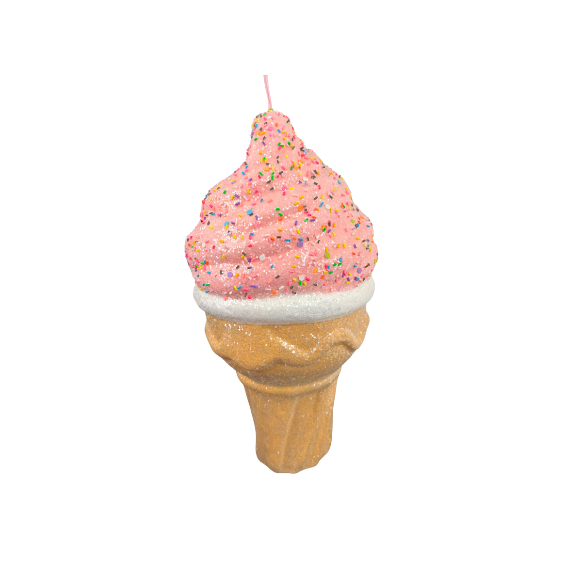 Addobbo natalizio cono gelato in polistirolo, 41 cm, colore rosa chiaro – decorazioni per albero di Natale Merry Worlds, foto 2