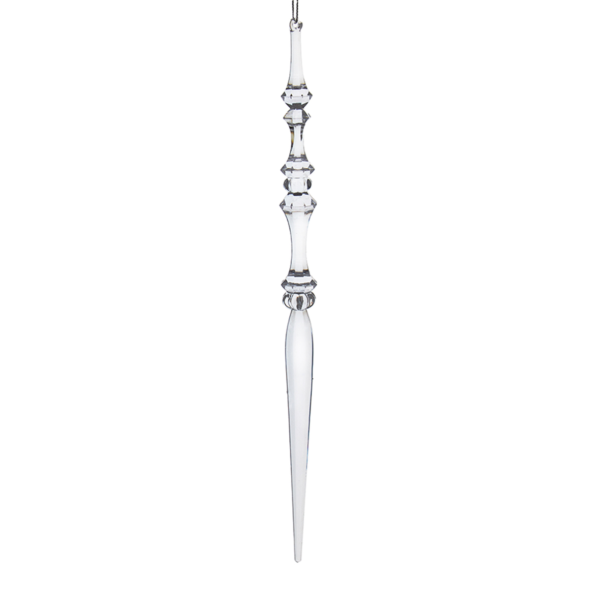 Addobbo natalizio ghiacciolo trasparente tridimensionale, 31 cm, modello B – addobbi natalizi eleganti Merry Worlds, foto 3