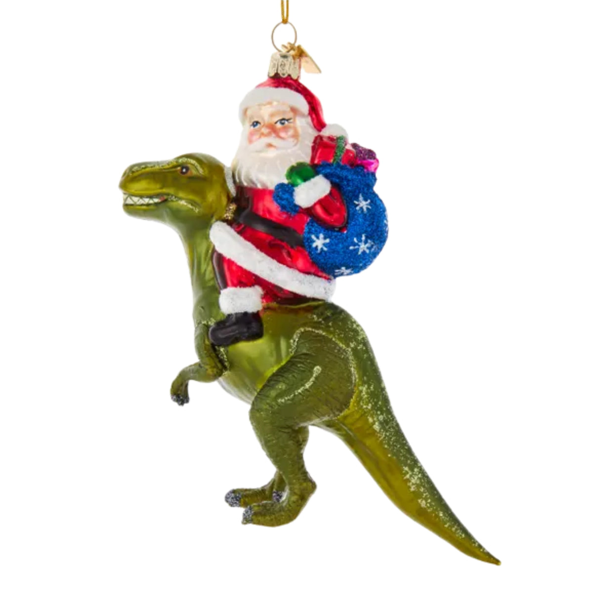 Addobbo Natalizio in Vetro Babbo Natale, Collezione Noble Gems, 13 cm – decorazioni natalizie di lusso Merry Worlds