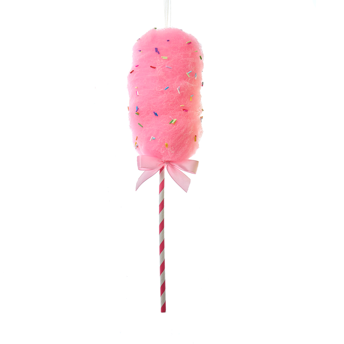 Addobbo natalizio zucchero filato su stecco, 35 cm, colore rosa – addobbi natalizi eleganti Merry Worlds, foto 3