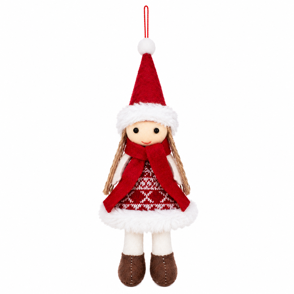 Bambolina di Natale rossa, 20 cm – decorazioni per albero di Natale Merry Worlds, foto 2