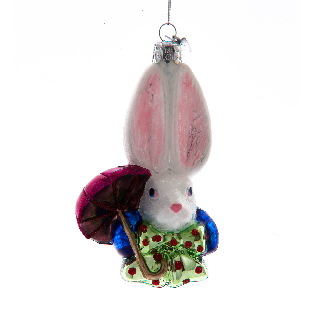 Addobbo in Vetro Alice nel Paese delle Meraviglie, 11 cm, Bianconiglio – ornamenti natalizi Merry Worlds, foto 3