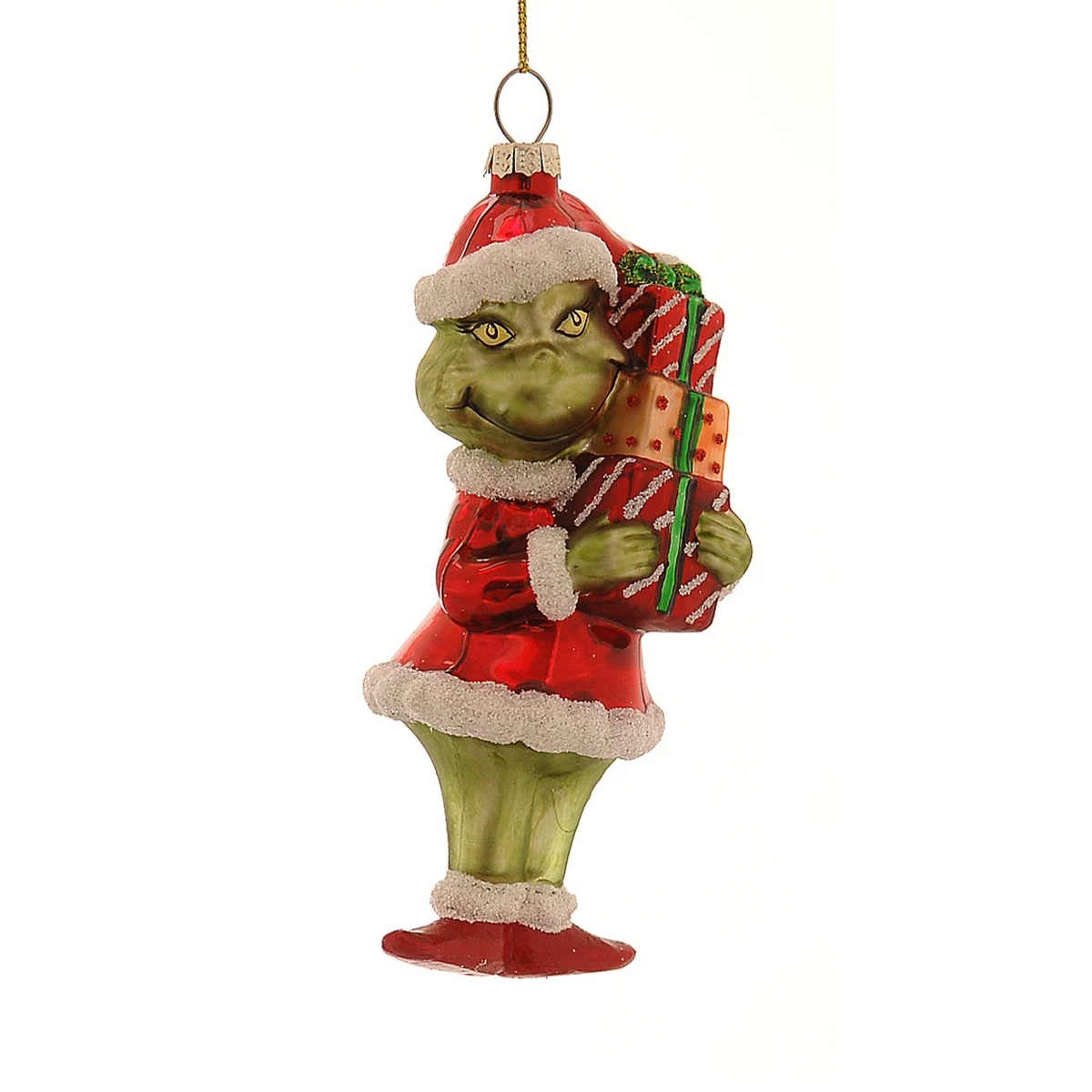 Grinch in vetro con regali, decorazione natalizia – ornamenti natalizi Merry Worlds