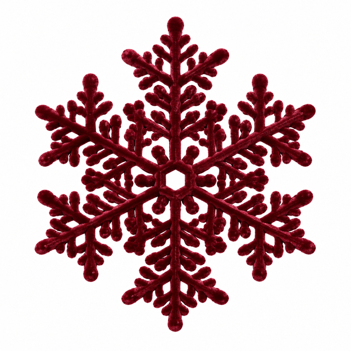 Fiocco di Neve Grande per Albero di Natale 20cm, colore Bordeaux – decorazioni natalizie di lusso Merry Worlds, foto 3