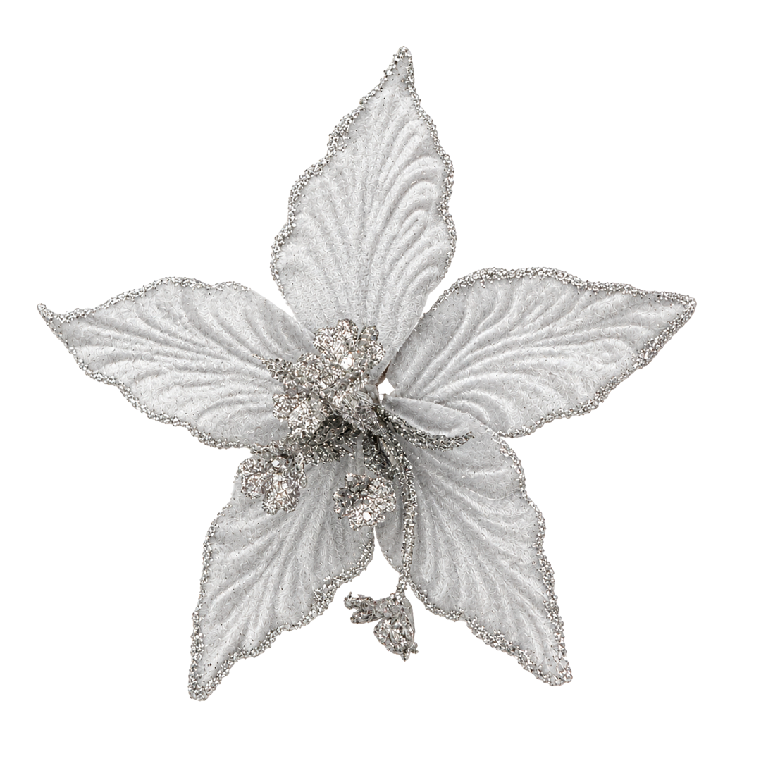 Fiore di Natale in velluto con clip, 24 cm – decorazioni natalizie di lusso Merry Worlds, foto 3