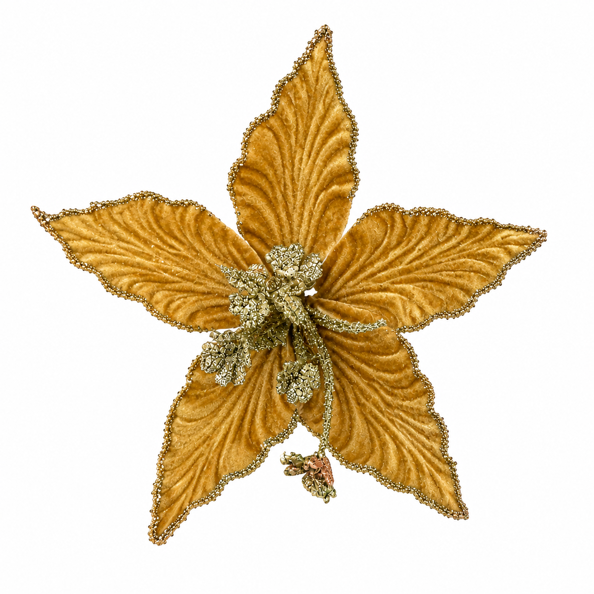 Fiore di Natale in velluto con clip, 24 cm – accessori per albero di Natale Merry Worlds, foto 7