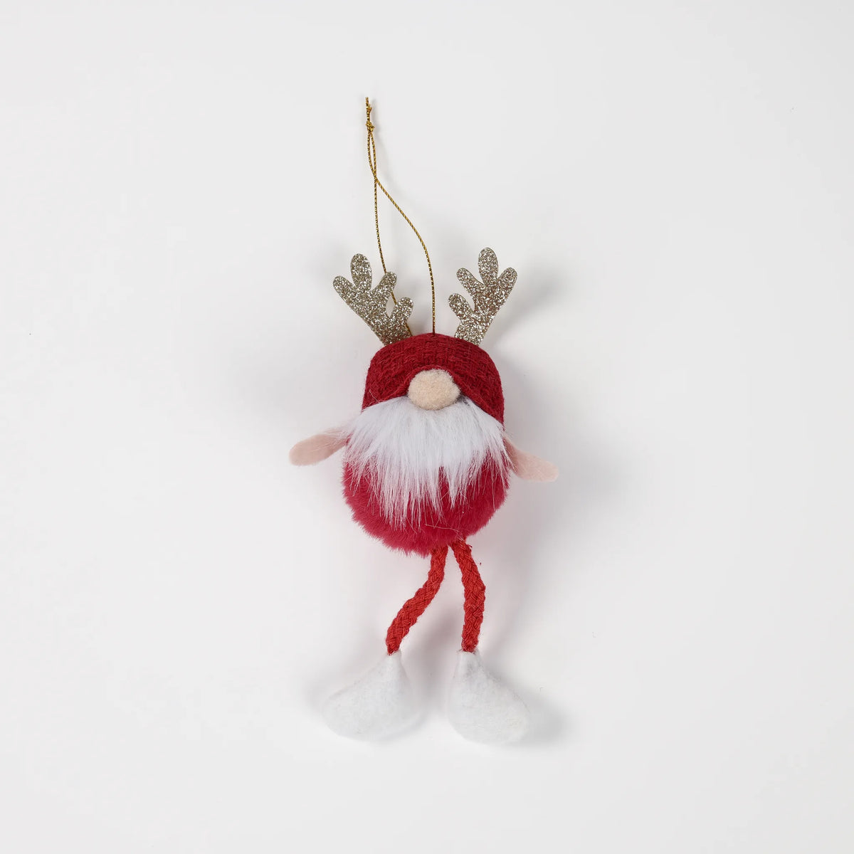Folletto di Natale rosso con corna di renna da appendere, 18 cm – ornamenti natalizi Merry Worlds