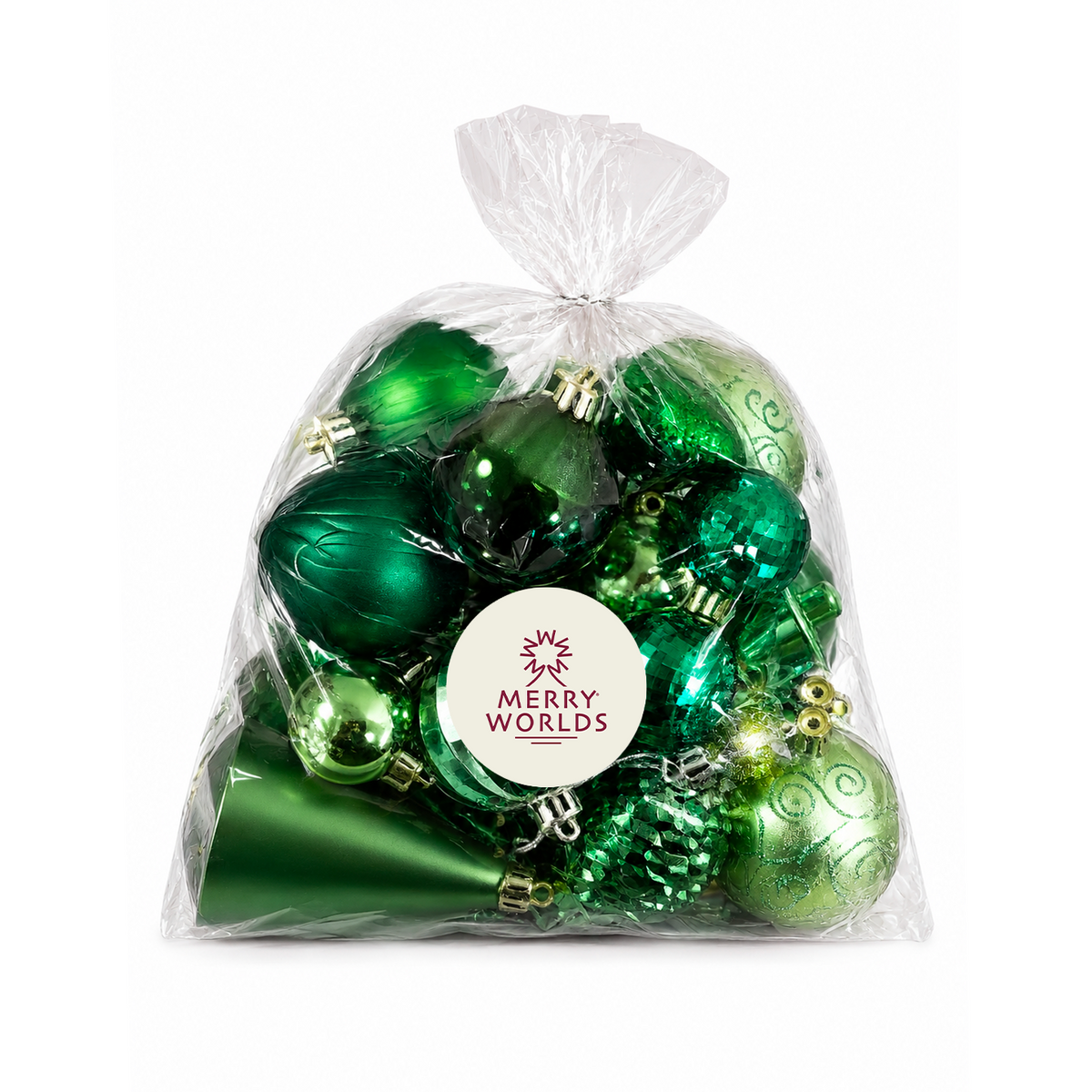 Set 20 palline di Natale in plastica con ciondoli, Ø 4/6/8 cm, colore verde – ornamenti natalizi Merry Worlds, foto 14