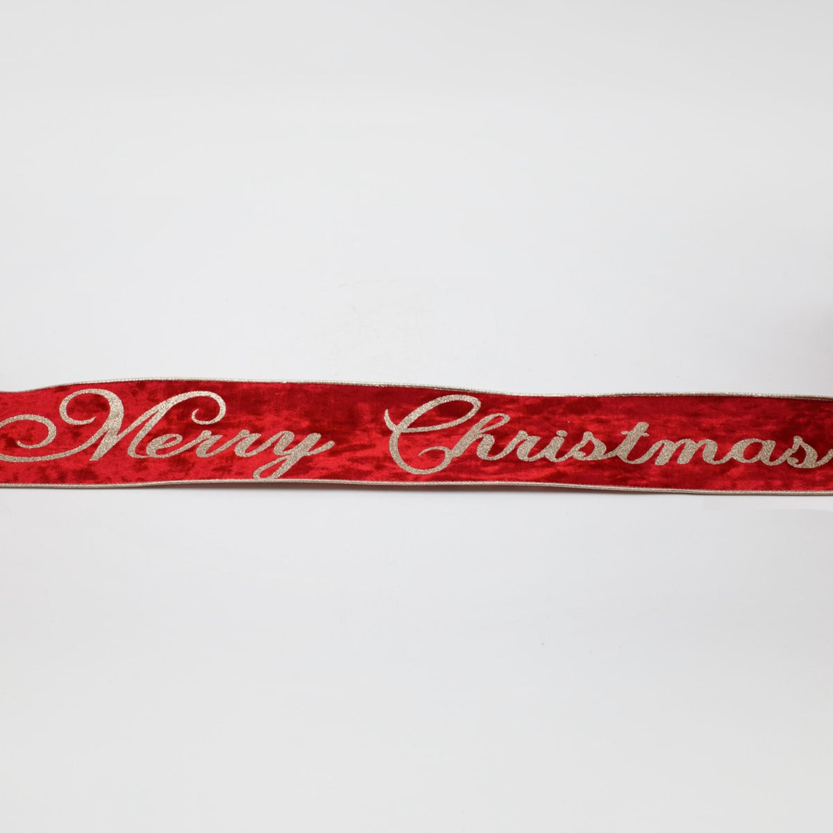 Nastro natalizio in velluto rosso con scritta Merry Christmas – nastri natalizi Merry Worlds