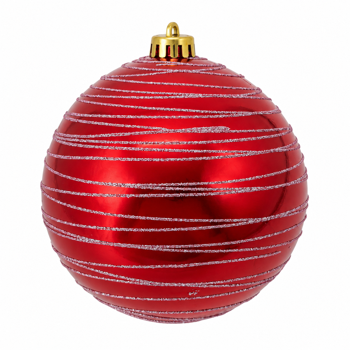 Pallina di Natale infrangibile con decoro oro, 15 cm – palline di Natale infrangibili Merry Worlds
