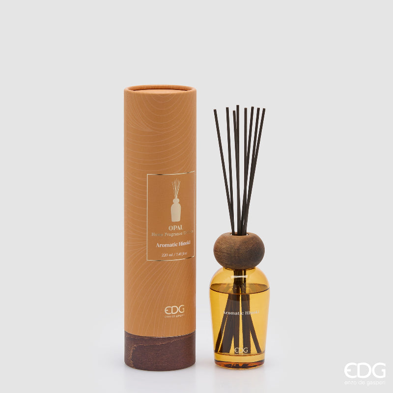 Profumatore per ambienti Opal Aromatic Hinoki 220 ml con bastoncini e confezione