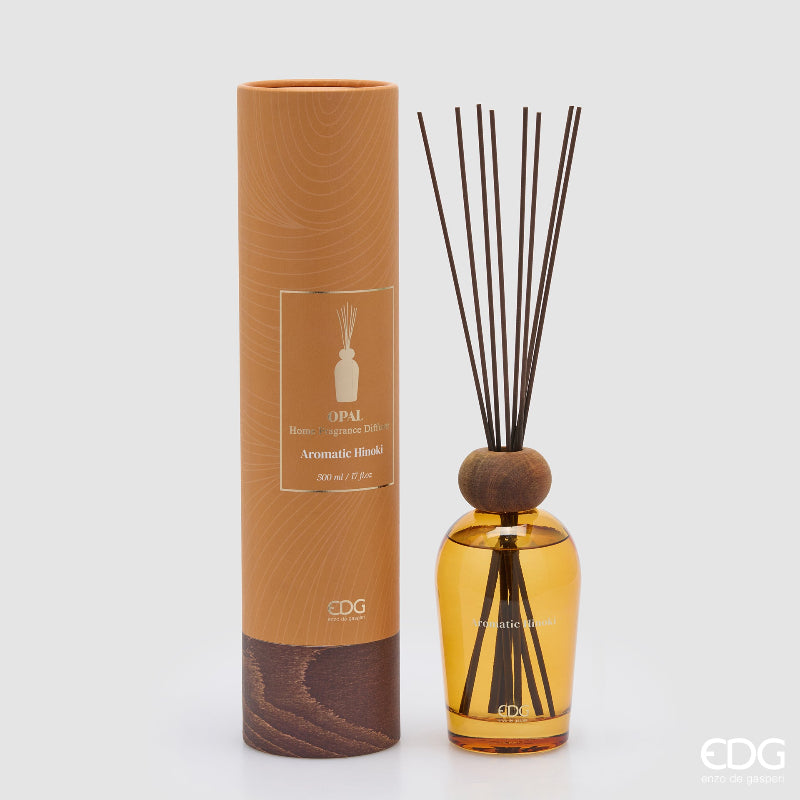 Profumatore per ambienti Opal Aromatic Hinoki 500 ml con bastoncini e confezione