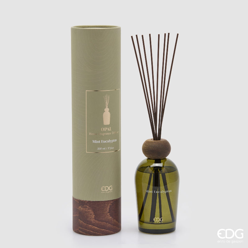Profumatore per ambienti Opal Mint Eucalyptus 500 ml con bastoncini e confezione