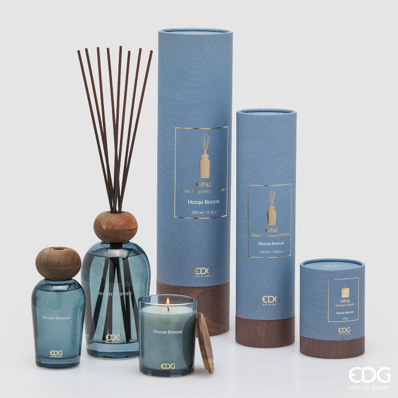 Linea Opal Ocean Breeze: profumatori e candele con confezioni