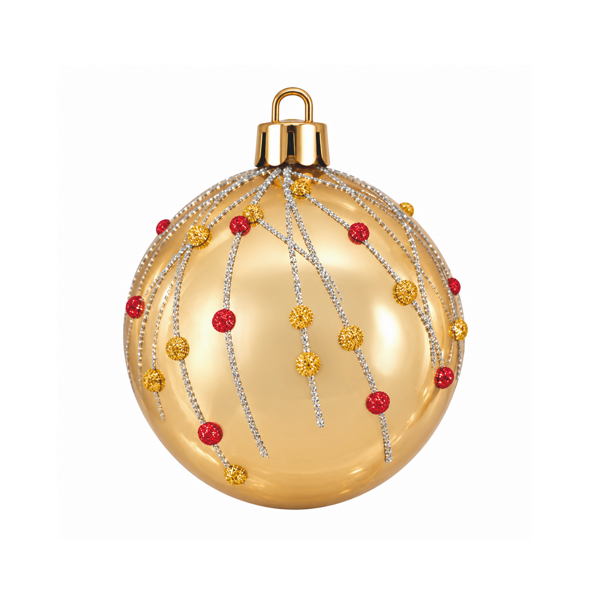 Set 12 Palline di Natale Infrangibili Champagne Lucide con Glitter, 8 cm e 10 cm – palline di Natale eleganti Merry Worlds, foto 2