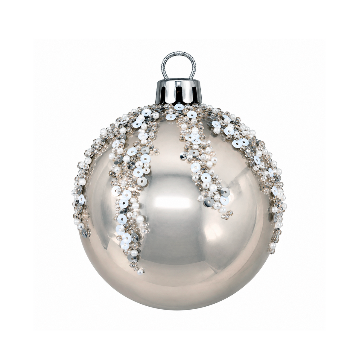 Set 12 Palline di Natale Infrangibile Argento con Paillettes Argento 8cm/10cm – decorazioni per albero di Natale Merry Worlds, foto 2