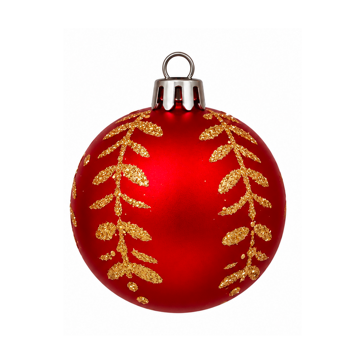 Set 12 palline di Natale infrangibili rosse con disegno glitter oro, 8 cm – palline di Natale eleganti Merry Worlds, foto 3