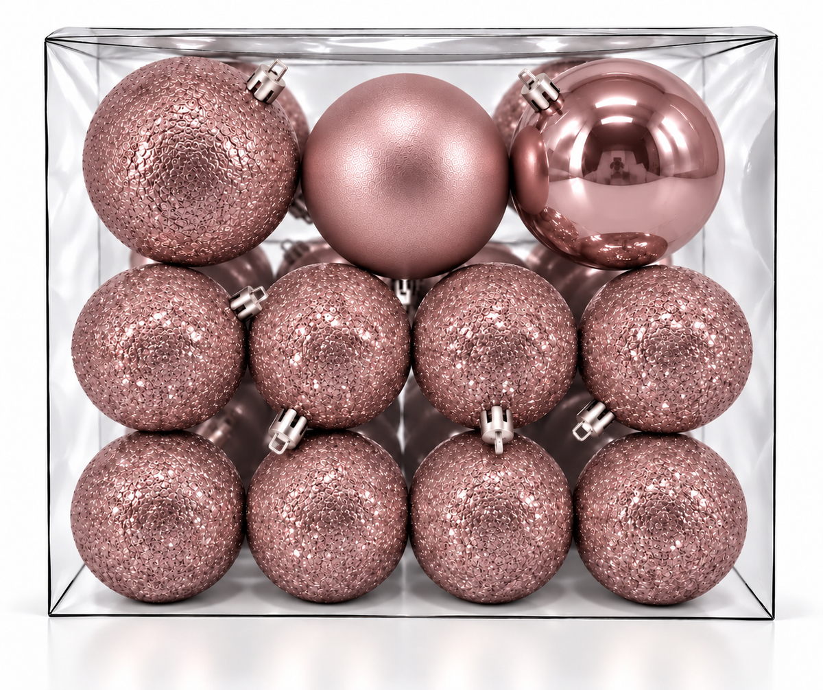 Set 30 palline di Natale infrangibili, mix 8 cm e 4 cm – palline di Natale infrangibili Merry Worlds