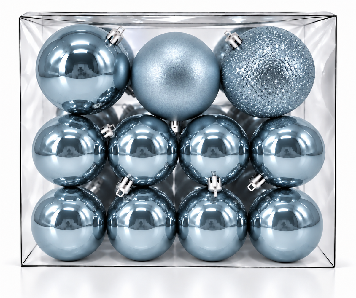 Set 30 palline di Natale infrangibili, mix 8 cm e 4 cm – addobbi natalizi eleganti Merry Worlds, foto 16