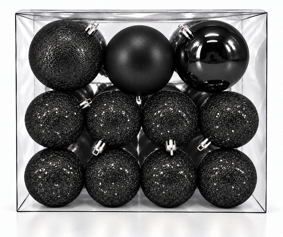 Set 30 palline di Natale infrangibili, mix 8 cm e 4 cm – addobbi natalizi eleganti Merry Worlds, foto 4