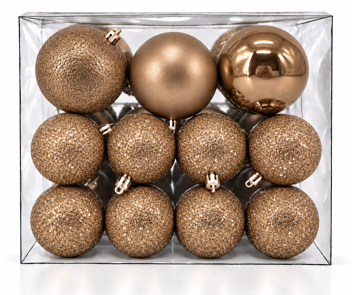 Set 30 palline di Natale infrangibili, mix 8 cm e 4 cm – decorazioni per albero di Natale Merry Worlds, foto 5