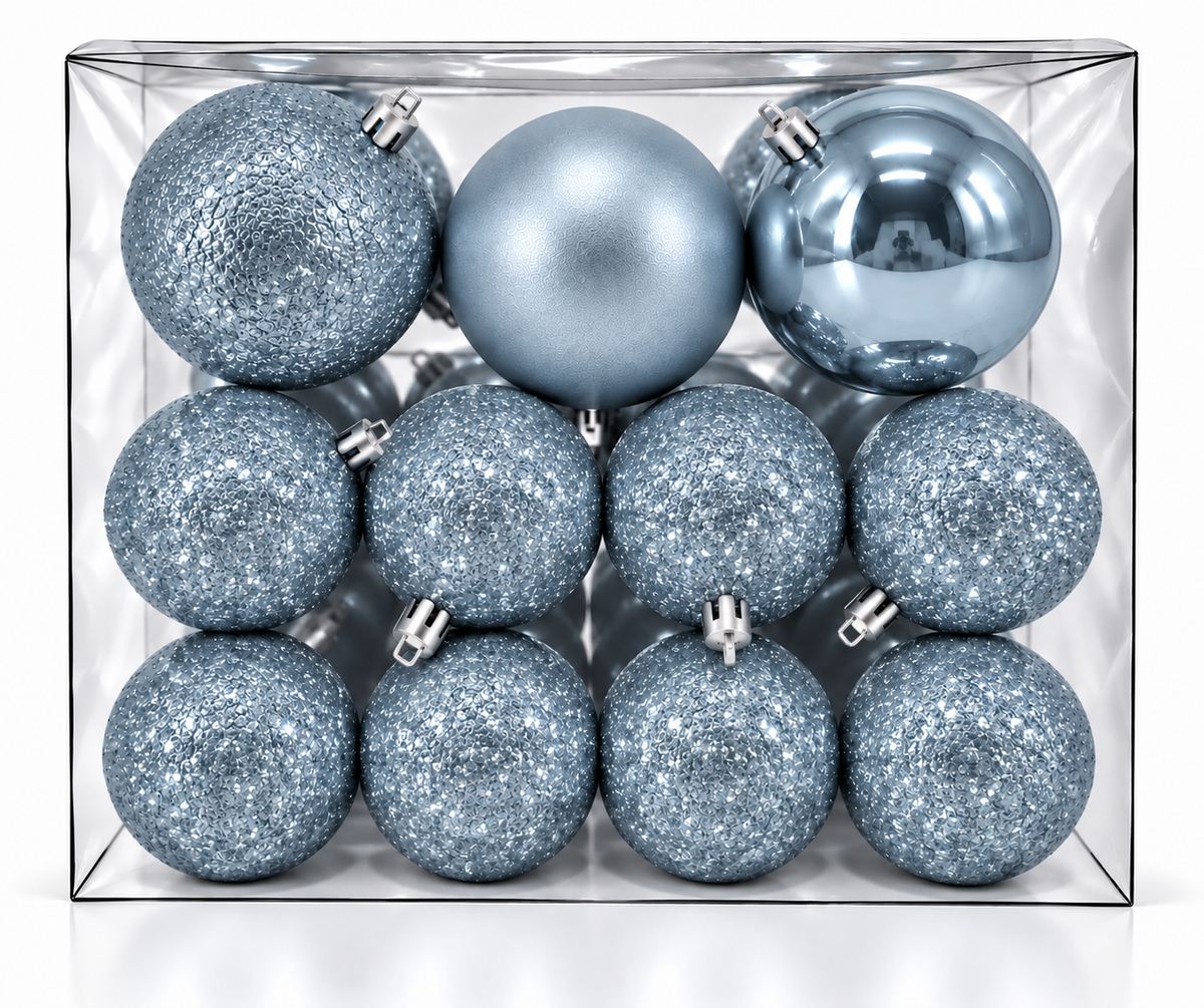 Set 30 palline di Natale infrangibili, mix 8 cm e 4 cm – palline di Natale eleganti Merry Worlds, foto 9