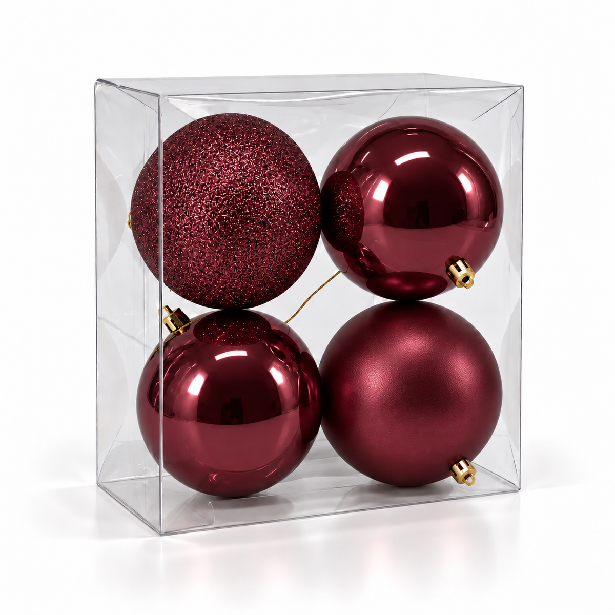 Set 4 palline di Natale infrangibili, 10 cm – decorazioni per albero di Natale Merry Worlds, foto 2