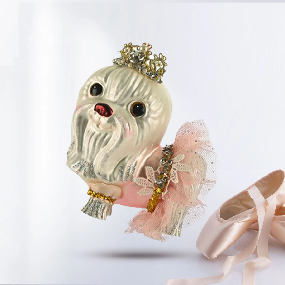 Shih Tzu principessa, decorazione natalizia in vetro 12 cm – decorazioni per albero di Natale Merry Worlds