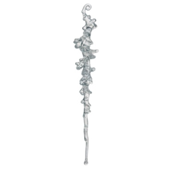 Stalattite realistica in resina, Decorazione albero di Natale 26cm, colore Argento – addobbi natalizi eleganti Merry Worlds, foto 3
