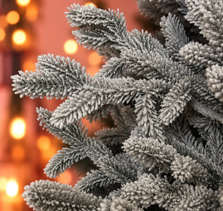 Abete Nordico Elite PE Snow, Albero di Natale Innevato Ultrarealistico, dettaglio dei rami – ornamenti natalizi Merry Worlds, foto 3