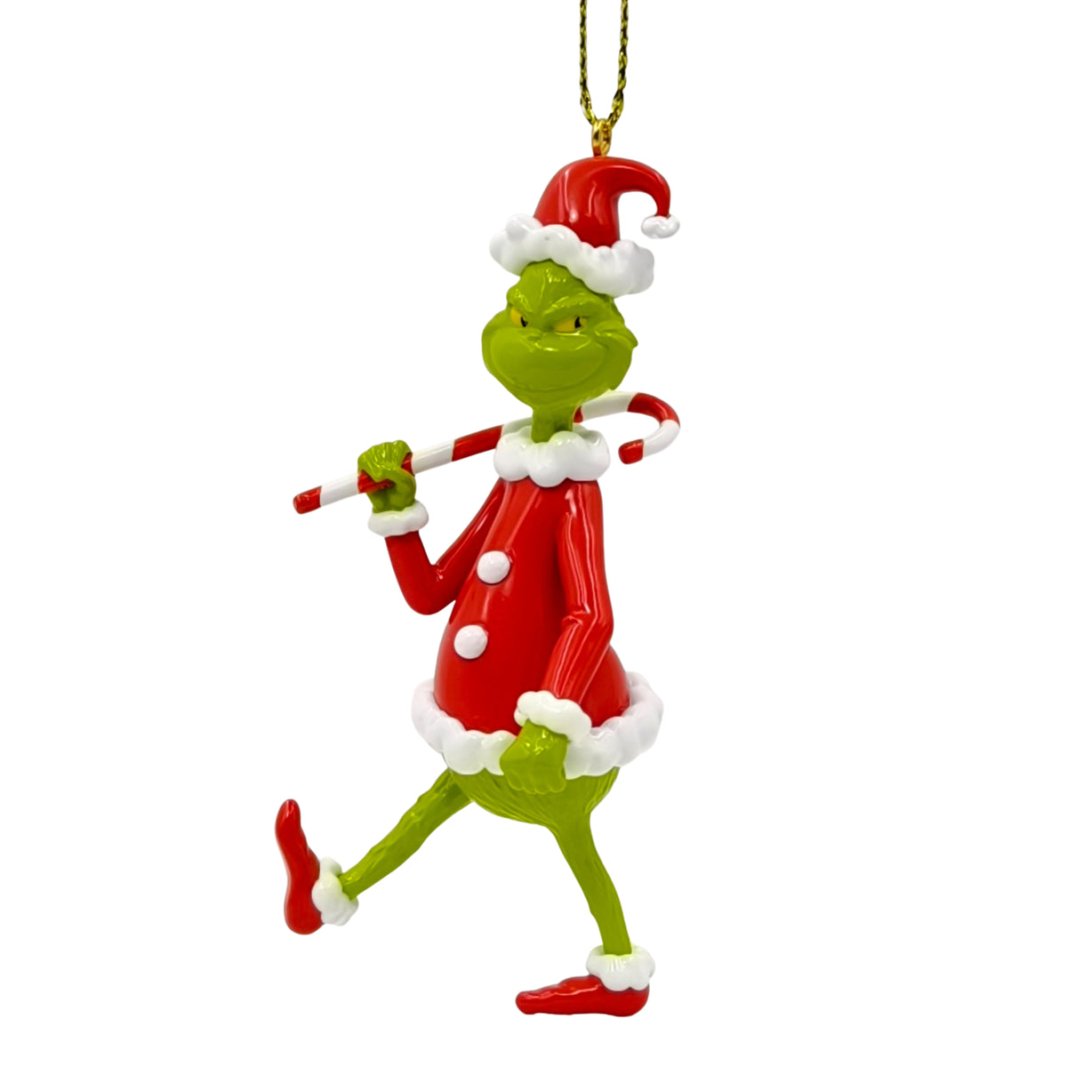 Addobbo Natalizio 3D Grinch con Bastoncino di Zucchero – decorazioni per albero di Natale Merry Worlds