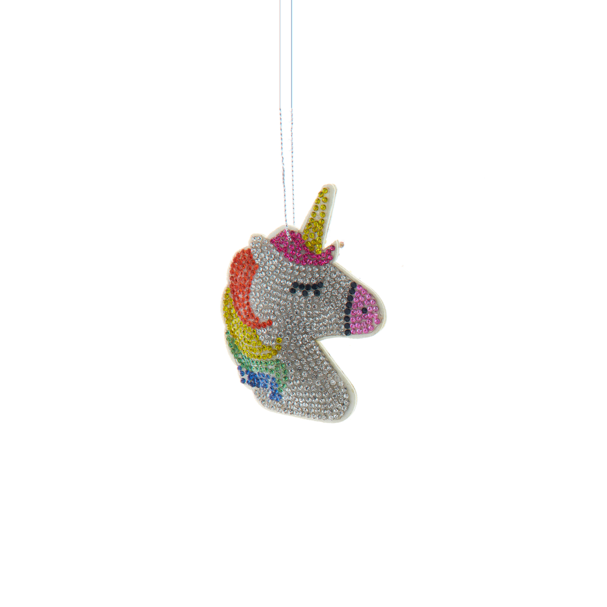 Addobbo natalizio arcobaleno, unicorno e stella con strass, 7,5 cm, modello unicorno – ornamenti natalizi Merry Worlds, foto 2