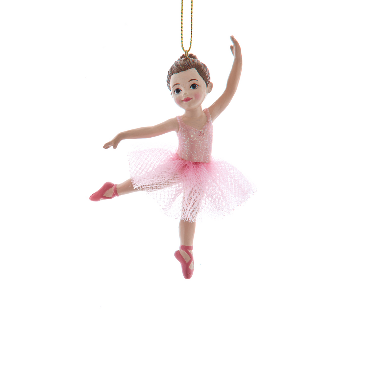 Addobbo natalizio ballerina in resina rosa, 10 cm, modello B – addobbi natalizi eleganti Merry Worlds, foto 3