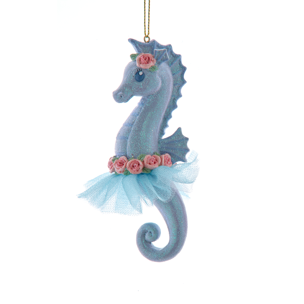 Addobbo natalizio cavalluccio marino ballerino rosa e blu, 11 cm, colore azzurro – ornamenti natalizi Merry Worlds, foto 2