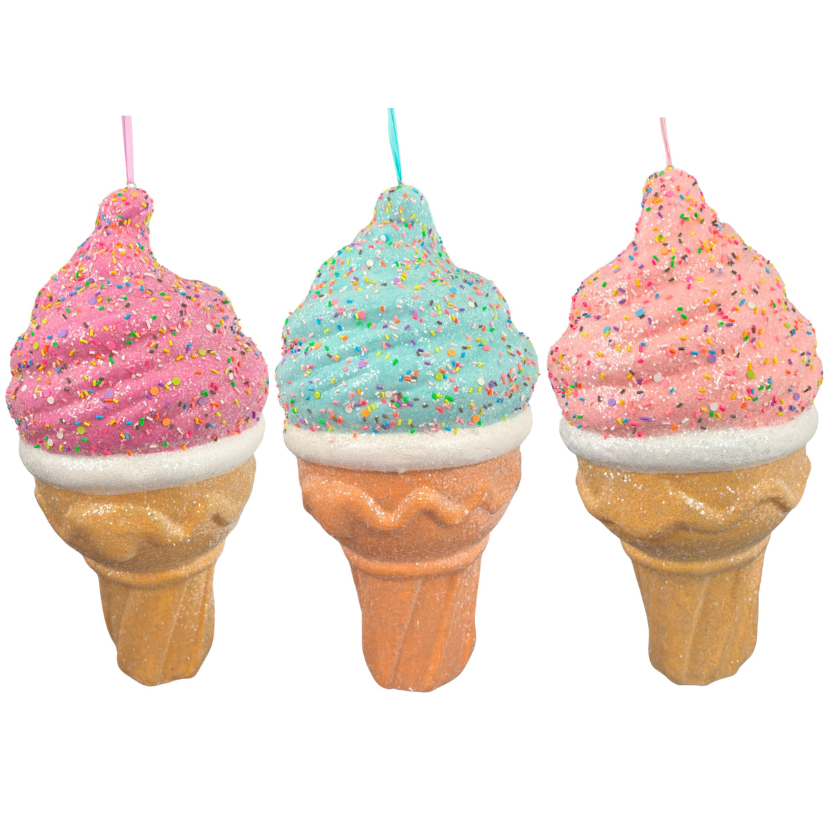 Addobbo natalizio cono gelato in polistirolo, 41 cm – ornamenti natalizi Merry Worlds