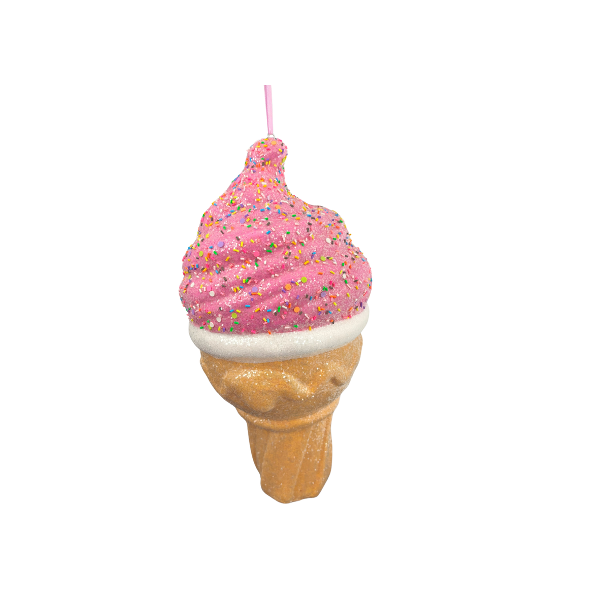 Addobbo natalizio cono gelato in polistirolo, 41 cm, colore rosa intenso – decorazioni natalizie di lusso Merry Worlds, foto 4