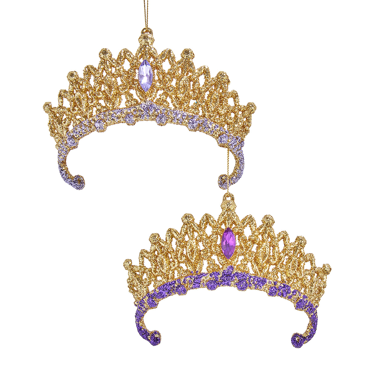 Addobbo natalizio corona viola e oro, 11 cm – ornamenti natalizi Merry Worlds