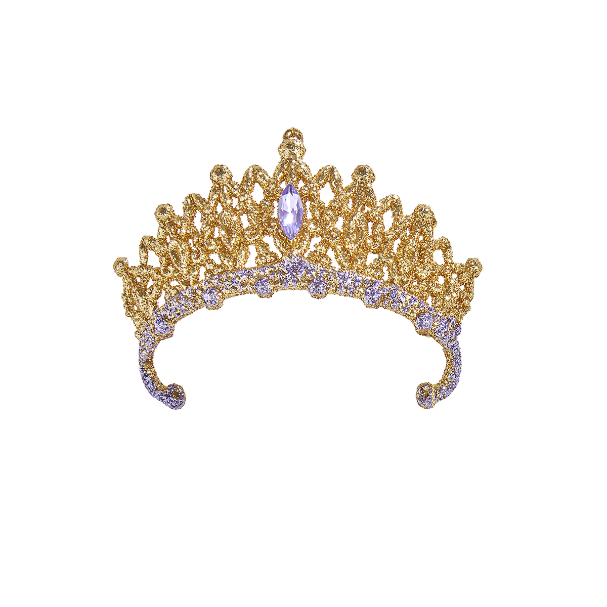 Addobbo natalizio corona viola e oro, 11 cm, corona oro con pietra lilla – decorazioni per albero di Natale Merry Worlds, foto 2