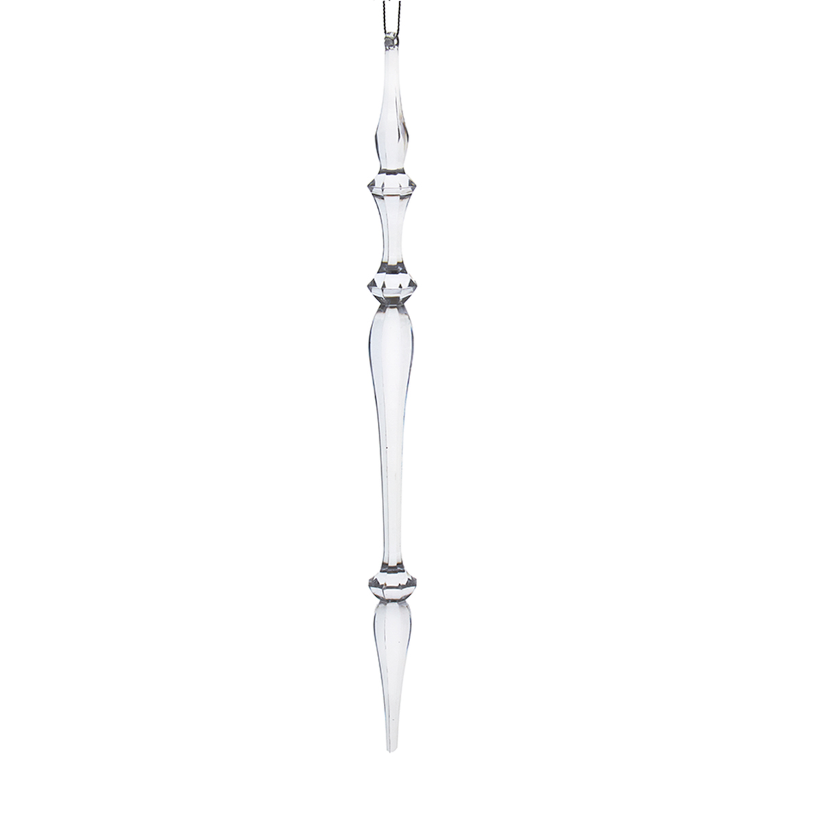 Addobbo natalizio ghiacciolo trasparente tridimensionale, 31 cm, modello A – ornamenti natalizi Merry Worlds, foto 2
