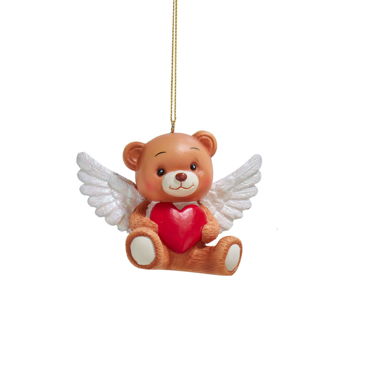 Addobbo Natalizio Orsetto con Cuore Rosso in Resina, 10 cm, Orsetto Marrone – ornamenti natalizi Merry Worlds, foto 2