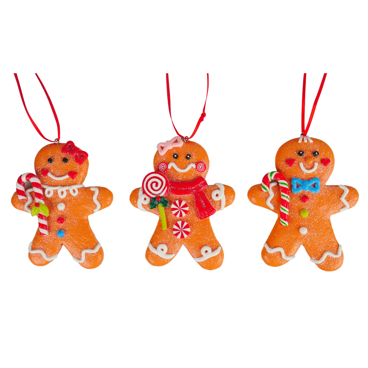 Addobbo natalizio pan di zenzero in pasta, 8,5 cm, set da 3 – ornamenti natalizi Merry Worlds