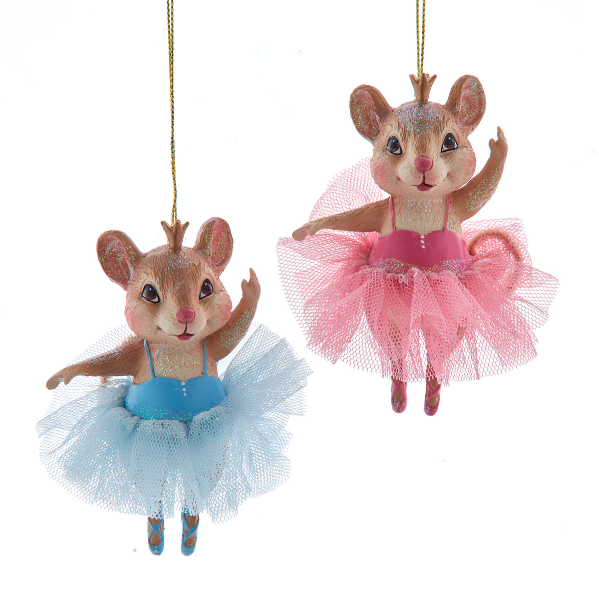 Addobbo Natalizio Topolino Ballerino in Resina, 10 cm, 2 modelli assortiti – decorazioni per albero di Natale Merry Worlds