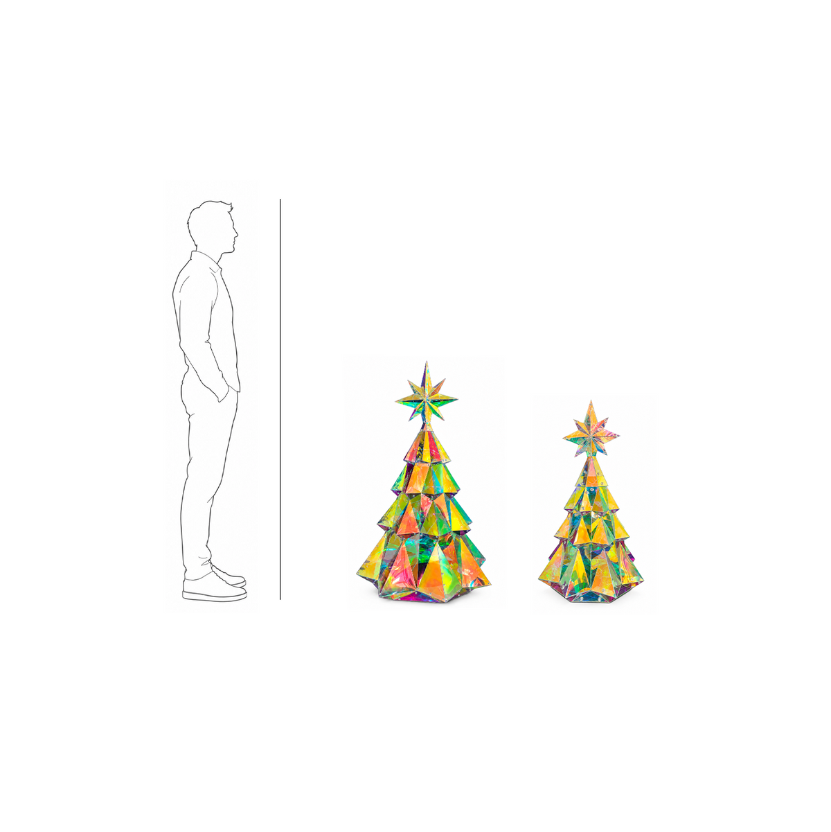 Albero di Natale Olografico, Decorazione Luminosa Olografica Premium – decorazioni natalizie di design Merry Worlds, foto 2