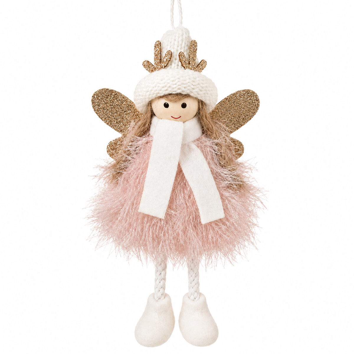 Angelo di Natale in tulle da appendere, 18 cm – addobbi natalizi eleganti Merry Worlds, foto 3