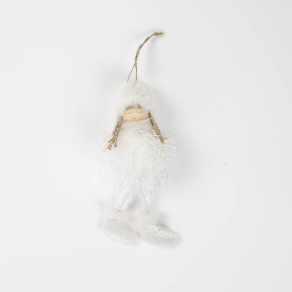 Bambolina di Natale con piumette, 18 cm – ornamenti natalizi Merry Worlds