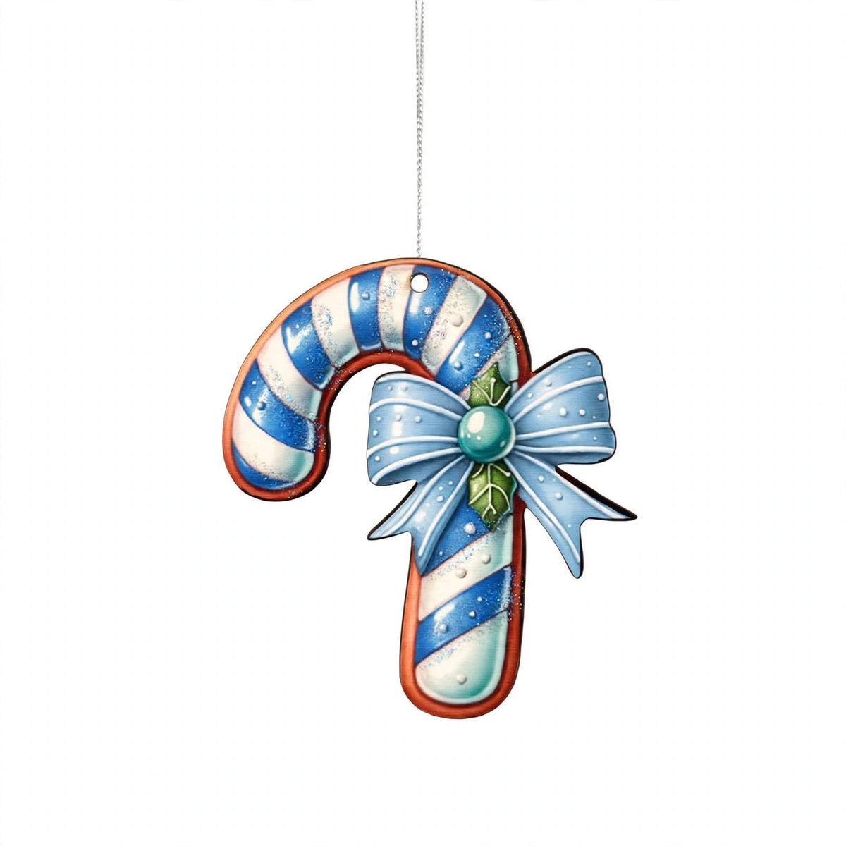 Bastoncino Marzapane, Ornamento di Natale in Legno, colore Blu – ornamenti natalizi Merry Worlds