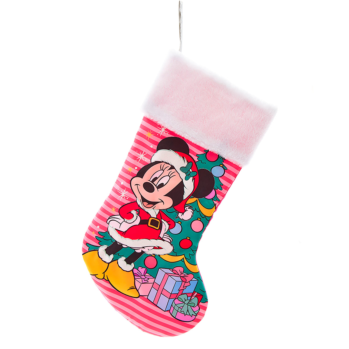 Calza della Befana Minnie con Albero di Natale, 48 cm – addobbi natalizi eleganti Merry Worlds