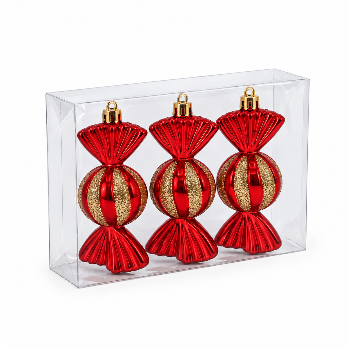 Caramelle per l'Albero di Natale, 11 cm (3 pezzi), colore Oro e Rosso – decorazioni per albero di Natale Merry Worlds