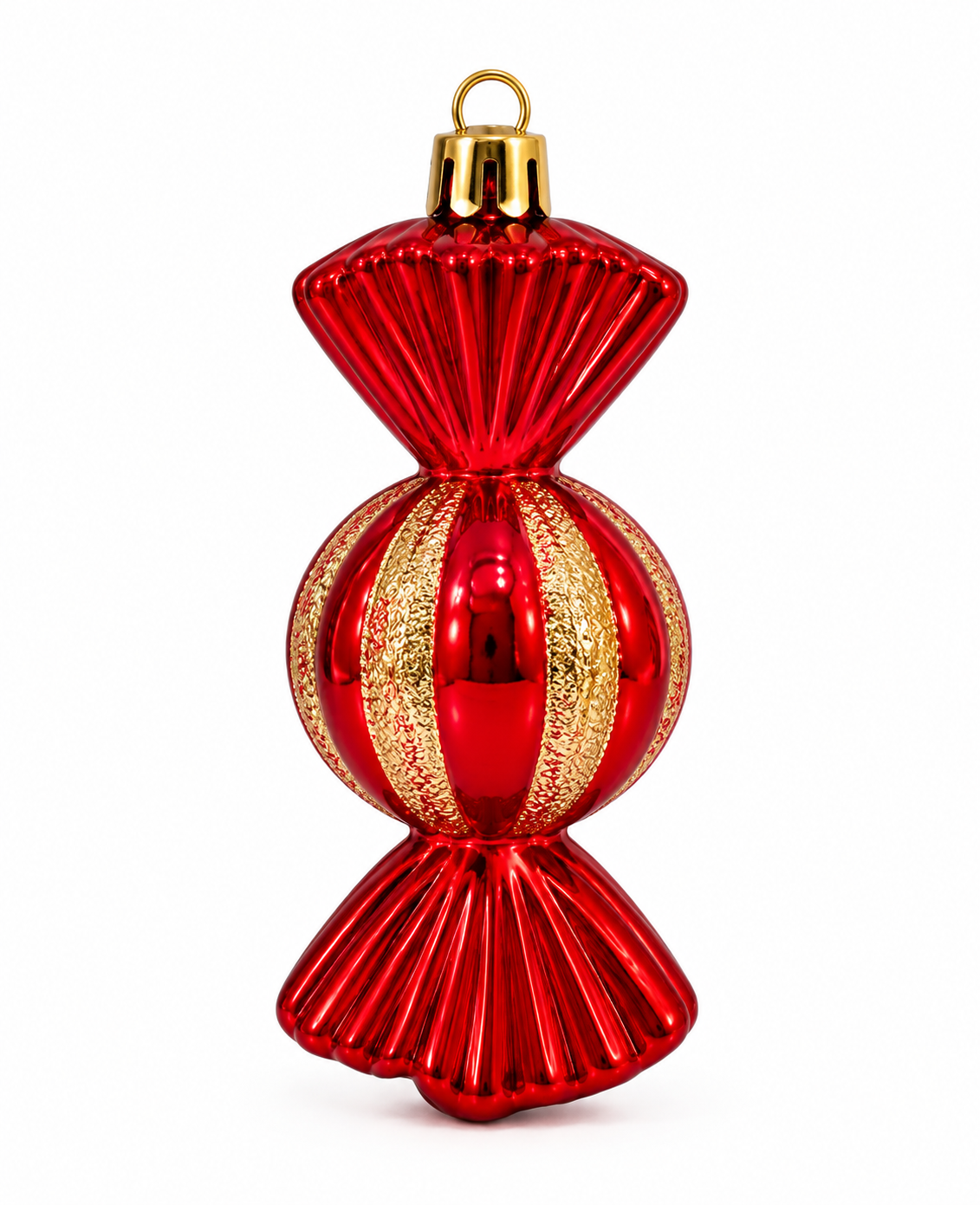 Caramelle per l'Albero di Natale, 11 cm (3 pezzi), colore Oro e Rosso – ornamenti natalizi Merry Worlds, foto 8