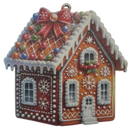 Casetta di Marzapane, Ornamento di Natale in Legno – ornamenti natalizi Merry Worlds